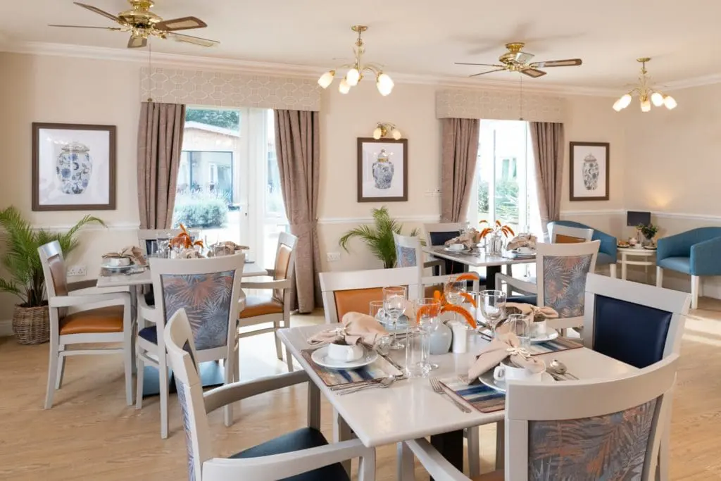 dining room Manton Heights care home in Bedford