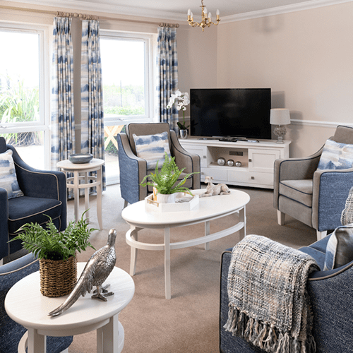 RCH | Bright communal lounge area at Manton Heights care home
